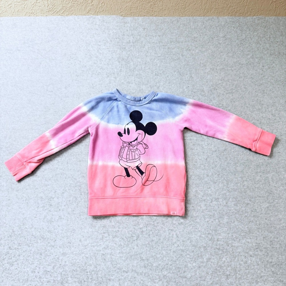 Baby Gap Disney Mickey Mouse Tie Dye Ombre Sweatshirt Pink Blue Toddler 5T